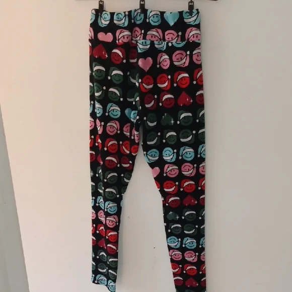 No Boundaries Red and Pink Leggings Fun Cartoon Print - Picture 4 of 5